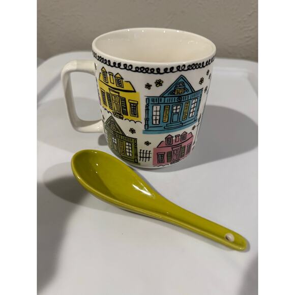 New Orleans Shotgun House Mug and Spoon - Picture 6 of 8